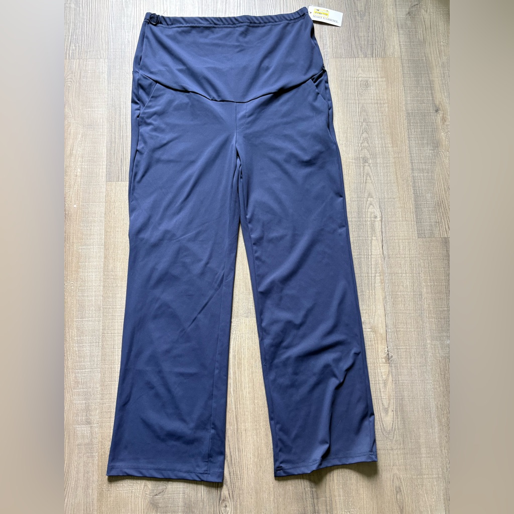 Maternity Navy Blue Wide-Leg Pants